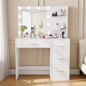 <span class=keywords><strong>Tocador</strong></span> Sencillo con Espejo y Lámpara, Mesa <span class=keywords><strong>de</strong></span> Estudio, Dormitorio, Moderno, Minimalista, <span class=keywords><strong>Pequeño</strong></span> - Product Image 2