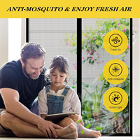 Moustiquaire magnétique en fibre de verre HJX 39*83 pouces, rideau anti-insectes moderne pour porte, maison, appartement, balcon, lavable et ignifuge