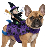 Costume de cosplay pour chien Halloween : Vêtement mignon en peluche de cavalier squelette vampire pour animaux de compagnie, idéal pour bouledogues et chiens Teddy, pour fêtes et usage quotidien