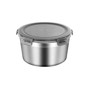 316 Stainless Steel Food Storage Container Round Sealed Lid <b>Lunch</b> Box For Office Workers Soup Bowl - Product Image 1