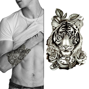 Tatouages temporaires pour hommes, tatouages corporels sexy imperméables à vendre, motif lion - Product Image 1