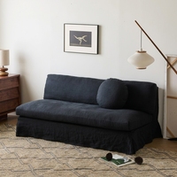 Canapé modulaire durable de style Wabi-sabi avec rembourrage en éponge, revêtement en tissu, canapé minimaliste au sol, sectionnel pour salon moderne