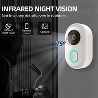 Sonnette de porte intelligente sans fil résistante aux intempéries pour usage domestique - Vidéophone avec application Tuya HD 480P, alimentation USB et vision nocturne infrarouge
