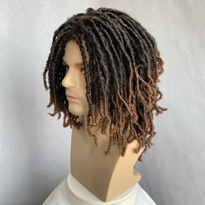 Peluca Corta Trenzada Afro <span class=keywords><strong>para</strong></span> Hombre Joven, Estilo Rastas, de Fibra Sintética, Transpirable, con Capas, Rizos Sintéticos, Resistente al Calor, de Ganchillo - Product Image 2