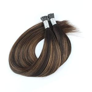 Extensiones de Cabello Humano I-Tip ABH AmazingBeauty, 18 Pulgadas, Marrón Oscuro, <span class=keywords><strong>Castaño</strong></span>, <span class=keywords><strong>Balayage</strong></span>, 50 Mechones, 50 Gramos, para Mujer - Product Image 2
