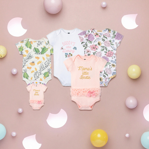 2020 piccolo Tesoro Manica Corta Vestiti Del Bambino Delle Ragazze Del Pagliaccetto Del Cotone - Product Image 6