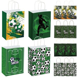 12 sacs cadeaux en papier sur le thème du football avec poignées, sacs à friandises pour les jours de match, anniversaires et autres événements sportifs - Product Image 5