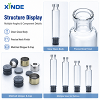 Flacons et bouteilles en verre borosilicate transparent de marque Xinde OEM/ODM avec impression sérigraphique pour usage pharmaceutique et médical, origine Chine