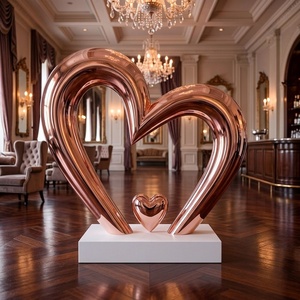 Sculpture d'art personnalisée grand format « Liaison profonde » – Corten, finitions PVD Or et Noir pour Jardin Extérieur et Aménagement Intérieur de Luxe - Product Image 2