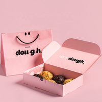 Boîte d'emballage de pâtisserie de luxe personnalisée avec sac en papier, boîte à biscuits et desserts de qualité alimentaire, impression de logo