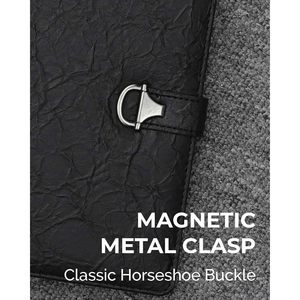 Agenda en cuir A5 à spirale avec fermeture magnétique, cadeau idéal, papier ligné épais et durable - Product Image 4