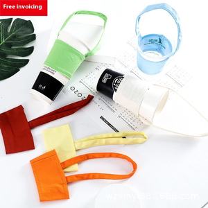 Özel baskı süt kabarcık çay taşıyıcı tutucu Take Away bardak tutucu çanta pamuk tuval kupa kılıfı - Product Image 3