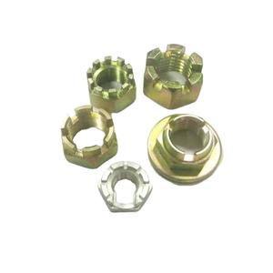 Écrou hexagonal à fente DIN 935, écrou à tête hexagonale en acier au carbone, zingué - Product Image 3