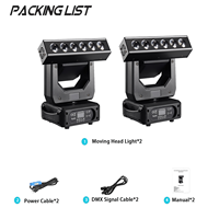 2PCS 6X20W Beam LED avec lumière principale mobile stroboscopique Dj Disco Controller LED Lamp RGBW 4in1 XYZ Moving Head Infinite Rotation