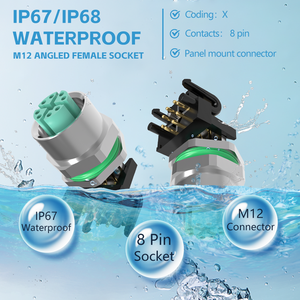 M12 profinet nhà sản xuất tốc độ cao 8Pin nữ bảng điều khiển trở lại gắn kết nối không thấm nước x Mã Thông tư ổ cắm <span class=keywords><strong>IP67</strong></span>/IP68 2A DIN - Product Image 2