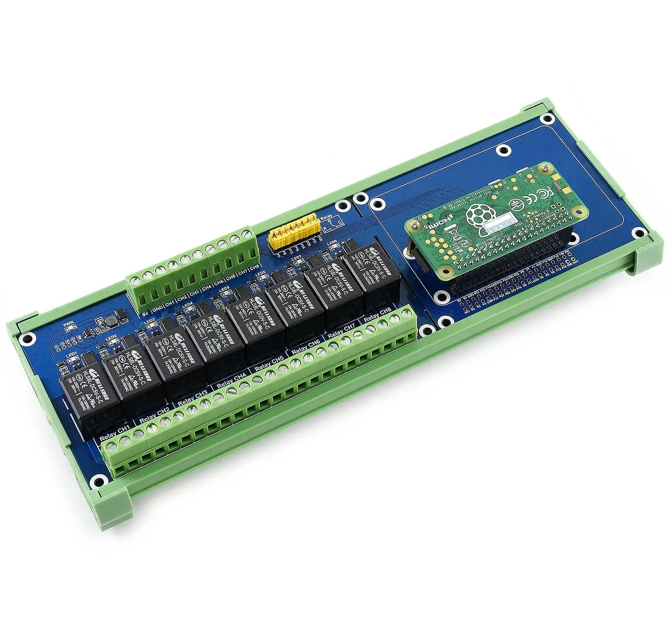 Waveshare Raspberry Pi 8-ch Relay Expansion Board Loads up to 5A 250V AC or 5A 30V DC