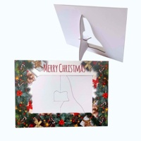 Cadre photo vertical de Noël en papier écologique avec logo personnalisable, adapté aux photos 4x6, 5x7, 8x10, cadeau de vacances, chevalet