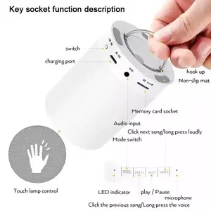Haut-parleurs sans fil portables BT avec lampe tactile PC colonne lumière étanche lecteur de musique extérieur Subwoofer Boombox FM cadeau - Product Image 2