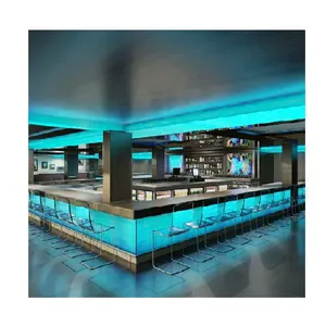 鸡尾酒吧柜台酒吧餐厅设计不锈钢调酒师工作台