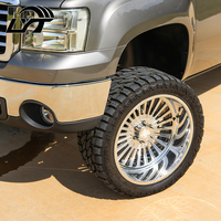 Jantes monobloc forgées monobloc Super Single de 22, 24, 26 pouces, entièrement polies, personnalisées, ET CB, robustes, pour camionnettes tout-terrain