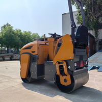 Compacteur routier à double tambour hydraulique entièrement intégré, refroidi par eau, pour asphalte et sol, avec moteur diesel/essence de 1 tonne