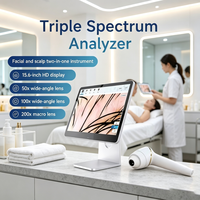 Détecteur de follicules pileux, analyseur de cuir chevelu, analyseur à triple spectre, détecteur de cuir chevelu et de visage 2 en 1 pour utilisation en salon de beauté