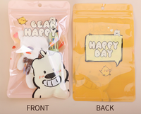 Sachets refermables à fermeture éclair imprimés de dessins animés mignons, sacs d'emballage transparents en plastique pour bonbons, biscuits, noix, cadeaux