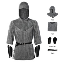 Chemise de Costume de Chevalier Templier Médiéval, Tenue de Renaissance Médiévale, Costume de Cosplay de Film, Rétro Vintage pour Jeu de Rôle et Fête