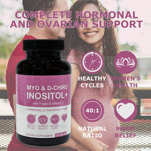 Cápsulas de Mioinositol y D-Chiroinositol Orgánico Premium de Marca Privada OEM, Suplemento Antioxidante con Vitamina D3 y Folato para Mujeres - Product Image 2