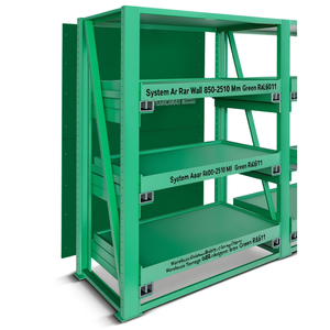 Fami System Ar Rear Wall 850x2510 Mm Green Ral6011 Warehouse <b>Storage</b> <b>Cabinet</b> - Product Image 3