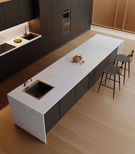 Camila White - Losa de Piedra Sinterizada Moderna, Mate, Fácil de Limpiar, Duradera, de Gran Formato, para Encimeras de Cocina, Paneles de Pared, Sala de Estar y Comedor - Product Image 1