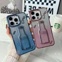 Étui de téléphone portable BAILI Factory New Beautiful Glitter Gradient 3D Coke Bottle pour Iphone 7 XR 12, coque de bouteille de vin électro-plaquée