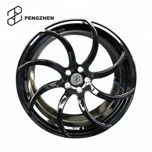 Pengzhen Curved 8 Spokes Custom Alloy Wheels 18 inch 5x120 Monoblock Gloss Black Rims for BMA X5 f15