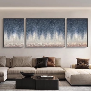 Pintura al Óleo Hecha a Mano con Tema de Cielo Estrellado, Pintada con Aerosol sobre Piedra Arenisca |   Arte Texturizado de Alta Gama <span class=keywords><strong>para</strong></span> la Sala de Estar - Product Image 4