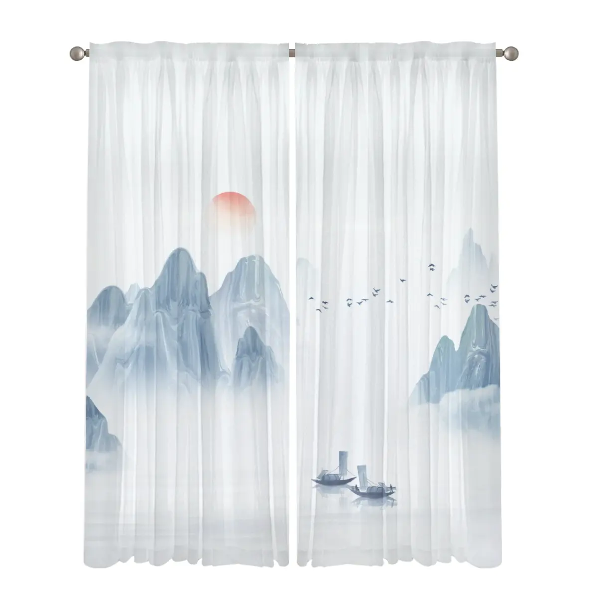 Cina produttore di alta qualità pittura a inchiostro vento tenda trasparente fatta in casa