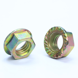 Écrou à bride hexagonale en acier au carbone de grade 4.8/10.9, plaqué zinc, dentelé, M3-M12, 5 pièces/sac, pour différentes tailles - Product Image 2