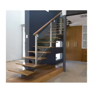 Cbmmart Mono dầm cầu thang dầm thép cầu thang Khung thép carbon bằng gỗ treads cầu thang trong nhà thẳng cầu thang