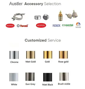 Austler Brushed Bathroom Faucet With Pull Down Sprayer Wash Basin Tap Gunmetal Faucet Parts Toilet Mixer