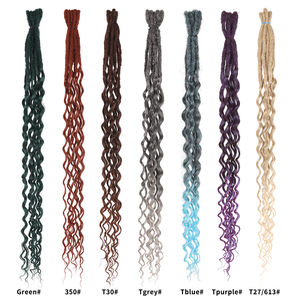 AliLeader Prix de gros Double synthétique Dreadlock Extensions Ombre Blonde Crochet Hippie <span class=keywords><strong>Dreads</strong></span> Tresse avec extrémités bouclées - Product Image 6
