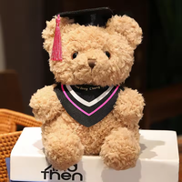 Ours en peluche de graduation Jouet en peluche unisexe Nouveau peluche Ours en peluche personnalisé Arrivée d'un animal Petite taille 23cm Aspirateur acceptable