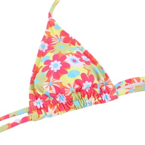 Ensemble bikini 2 pièces pour femme, imprimé floral, triangle, dos noué, bretelles croisées, coupe coquine, pour les vacances d'été à la plage - Product Image 5