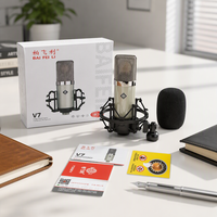Microphone à condensateur XLR professionnel portable BAIFEILI V7 avec support antichoc métallique filaire pour enregistrement en studio, podcasting et jeux