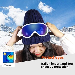 Büyük alan görünümü çift katmanlı anti-sis yetişkin kayak gözlüğü açık ekipman kayak gözlüğü kask kullanımı için Guangzhou - Product Image 2