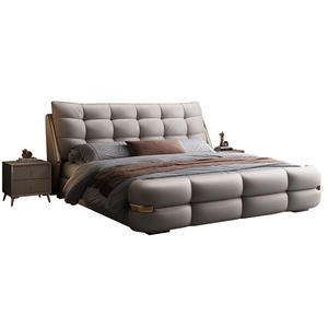 Lits modernes <span class=keywords><strong>de</strong></span> luxe en cuir véritable <span class=keywords><strong>Tête</strong></span> <span class=keywords><strong>de</strong></span> <span class=keywords><strong>lit</strong></span> capitonnée italienne King Platform avec cadre <span class=keywords><strong>de</strong></span> <span class=keywords><strong>lit</strong></span> <span class=keywords><strong>de</strong></span> rangement Meubles <span class=keywords><strong>de</strong></span> chambre à coucher - Product Image 3