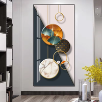 Art mural abstrait de luxe nordique, plumes dorées et blanches, toile artistique, peinture en porcelaine cristalline, feuille encadrée, décoration intérieure