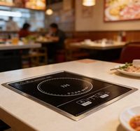 Table de Hotpot Dansen avec cuisinière à induction intégrée et barbecue, table de Hotpot sans fumée