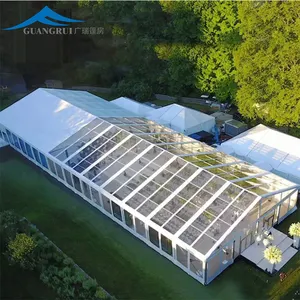 Barraca de luxo moderna para feiras comerciais, grande barraca branca para casamento com moldura de alumínio, com capacidade para 200 pessoas, design transparente