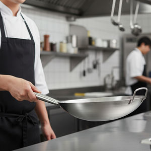 Прямая Продажа с фабрики 201 из нержавеющей стали большой ВОК для ресторана ВОК из нержавеющей стали для газовой плиты для использования в отеле ресторана - Product Image 3