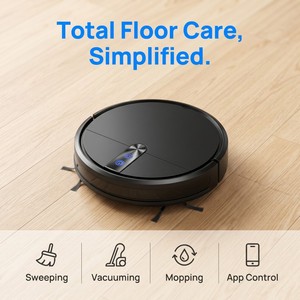 Robot Vacuum <b>Mop</b> Combo, High Suction Wet & Dry Cleaning Robot for Tile & Hardwood <b>Floors</b>, Smart <b>Floor</b> Cleaner with Water Tank fo - Product Image 3