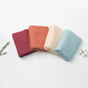 100% <span class=keywords><strong>cotton</strong></span> hữu cơ rắn bé bọc bộ đồ giường nhận Bộ bé Muslin Swaddle chăn - Product Image 2